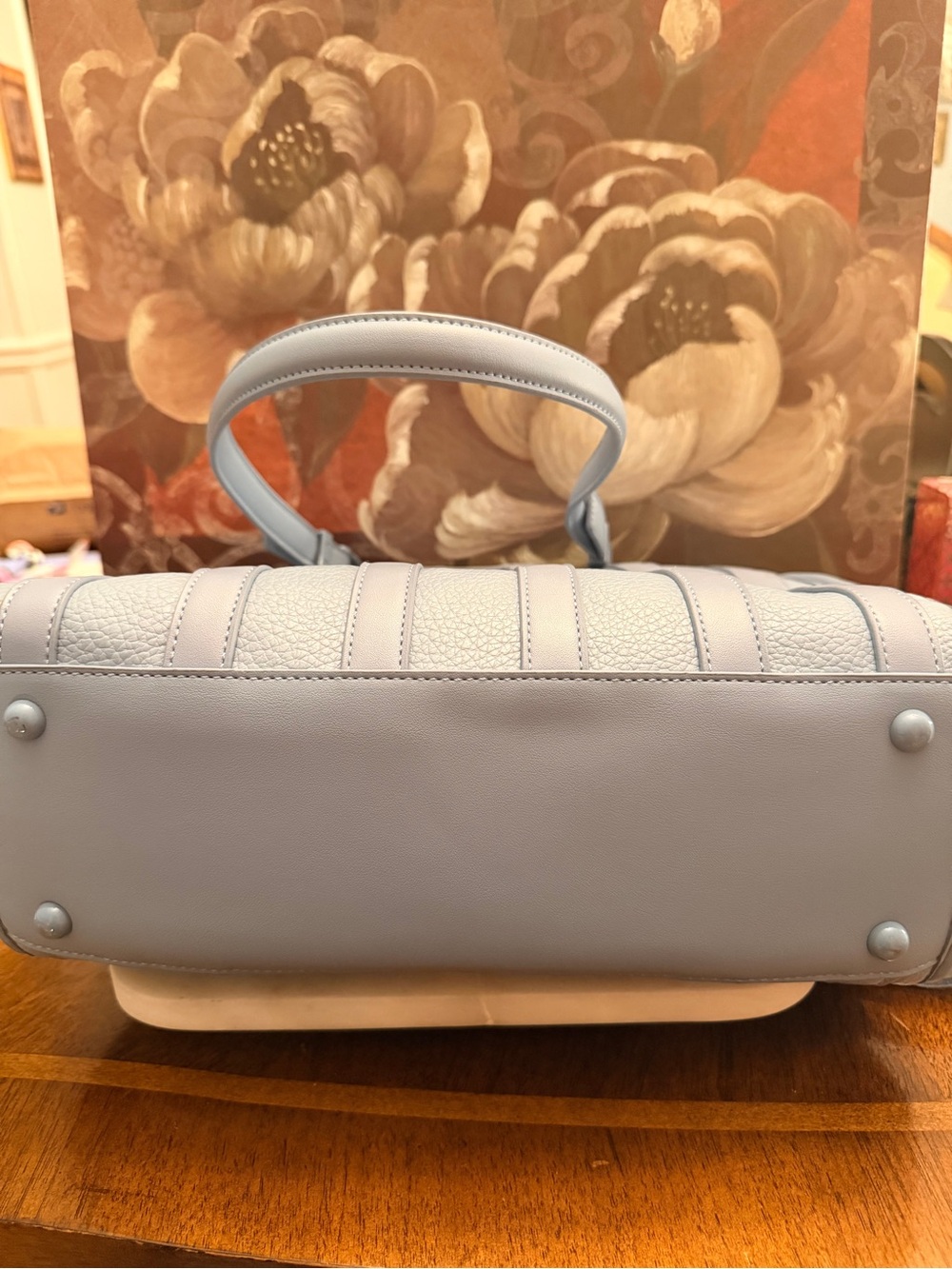Steve Madden Bwebber Cornflower Blue Convertible Tote & Crossbody w/Guitar Strap - Picture 9 of 13